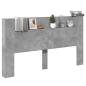 Preview: Kopfteil-Schrank mit LED mit Regal Beton 180 x 16,5 x 103,5 cm
