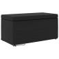 Preview: ARDEBO.de - Hocker Schwarz 81 x 41 x 40 cm Kunstleder und Engineering Holz