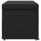 Preview: Hocker Schwarz 81 x 41 x 40 cm Kunstleder und Engineering Holz