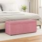 Preview: ARDEBO.de - Hocker Rosa 101 x 41 x 40 cm Samt und Engineering Holz