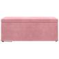 Preview: Hocker Rosa 101 x 41 x 40 cm Samt und Engineering Holz