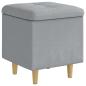 Preview: Ottoman mit Stauraum Hellgrau 40 x 40 x 45 cm Stoff