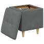 Preview: Ottoman mit Stauraum Dunkelgrau 40 x 40 x 45 cm Stoff