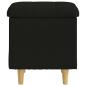 Preview: Aufbewahrungsottomane mit Kissen Schwarz 40 x 40 x 45 cm Stoff