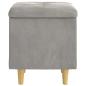Preview: Aufbewahrungsottomane mit Kissen Hellgrau 40 x 40 x 45 cm Samt
