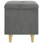 Preview: Ottoman mit Stauraum Dunkelgrau 40 x 40 x 45 cm Samt