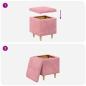 Preview: Aufbewahrungsottomane mit Kissen Rosa 40 x 40 x 45 cm Samt