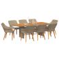 Preview: Garten Essgruppe mit Kissen 9 pcs Beige Poly-Rattan