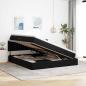 Preview: LED-Speicherbett mit Matratze Schwarz 160 x 200 cm Samt