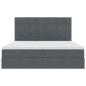 Preview: Aufbewahrungsbett mit Matratze Dunkelgrau 180 x 200 cm Samt