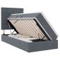 Preview: Bett mit Stauraum und LED mit LED Dunkelgrau 90 x 200 cm Samt