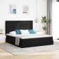 Preview: ARDEBO.de - LED-Speicherbett mit Matratze Schwarz 160 x 200 cm Samt