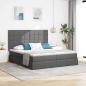 Preview: ARDEBO.de - Bett mit LED-Lichtleisten Dunkelgrau 180 x 200 cm Stoff
