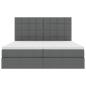 Preview: Bett mit LED-Lichtleisten Dunkelgrau 180 x 200 cm Stoff