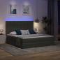 Preview: Bett mit LED-Lichtleisten Dunkelgrau 180 x 200 cm Stoff