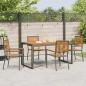 Preview: Garten Essgruppe 5 pcs Schwarz und Braun Poly-Rattan
