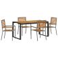 Preview: Garten Essgruppe 5 pcs Grau und Braun Poly-Rattan