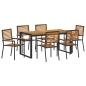 Preview: Garten Essgruppe 7 pcs Schwarz und Braun Poly-Rattan