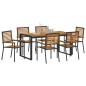 Preview: Garten Essgruppe 7 pcs Schwarz und Braun Poly-Rattan