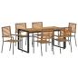 Preview: ARDEBO.de - Garten Essgruppe 7 pcs Grau und Braun Poly-Rattan