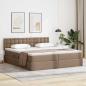 Preview: ARDEBO.de - Bett mit Stauraum und LED Cappuccino 180 x 200 cm Kunstleder