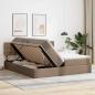 Preview: Bett mit Stauraum und LED Cappuccino 180 x 200 cm Kunstleder