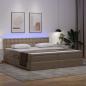 Preview: Bett mit Stauraum und LED Cappuccino 180 x 200 cm Kunstleder