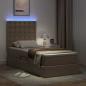 Preview: Bett mit Stauraum und LED Cappuccino 90 x 190 cm Kunstleder