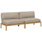 Preview: Sofa Set mit Kissen Taupe 240 x 92 x 69 cm Massivholz Akazie