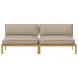 Preview: Sofa Set mit Kissen Taupe 240 x 92 x 69 cm Massivholz Akazie