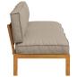 Preview: Sofa Set mit Kissen Taupe 240 x 92 x 69 cm Massivholz Akazie