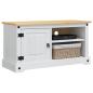 Preview: TV-Schränk Corona Weiß 100 x 40 x 52 cm Massives Kiefernholz