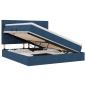 Preview: Bett mit Stauraum und LED mit LED Blau 160 x 200 cm Polyester