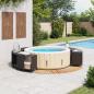 Preview: Whirlpool-Umrandung Schwarz Poly-Rattan und Massivholz Akazie