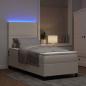 Preview: LED Boxspringbett Creme und Weiß 100 x 200 cm Cordstoff