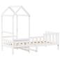 Preview: Tagesbett mit Dach Weiß 80x200 cm Massivholz Kiefer