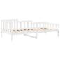 Preview: Tagesbett und Bank mit Dach Weiß 80x200 cm Kiefernholz