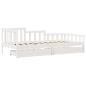 Preview: Tagesbett mit Schubladen Weiß 80x200 cm Kiefernholz