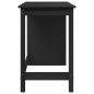 Preview: Schreibtisch Schwarz 112 x 50 x 75 cm Massivholz Kiefer