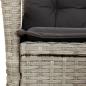 Preview: 3-tlg. Bistro-Set mit Kissen Hellgrau Poly Rattan