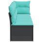 Preview: Gartensofa mit Kissen 4-Sitzer Schwarz Poly Rattan