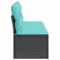Preview: Gartensofa mit Kissen 4-Sitzer Schwarz Poly Rattan