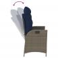 Preview: Gartenbank Verstellbar mit Kissen Grau Poly Rattan