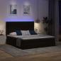 Preview: Bett mit LED-Lichtleisten Schwarz 200 x 200 cm Samt