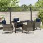 Preview: Garten Essgruppe mit Kissen 5 pcs Grau Poly-Rattan