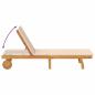 Preview: Sonnenliege mit Kissen Beige Massivholz Akazie