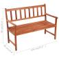 Preview: Gartenbank mit Auflage 120 cm Massivholz Akazie