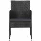 Preview: Gartenstühle mit Kissen in Schwarz 4 Stk. Schwarz Polyrattan