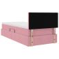 Preview: Bett mit Stauraum und LED mit Matratze Rosa 100 x 200 cm Samt