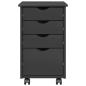 Preview: Rollschrank Mit Rad Grau 34 x 39 x 56 cm Massives Kiefernholz
